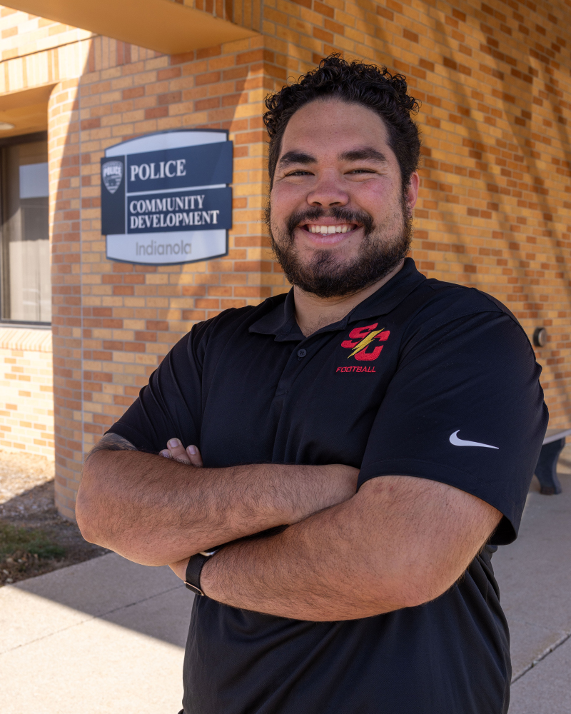 Elijah Keopuhiwa outside police department