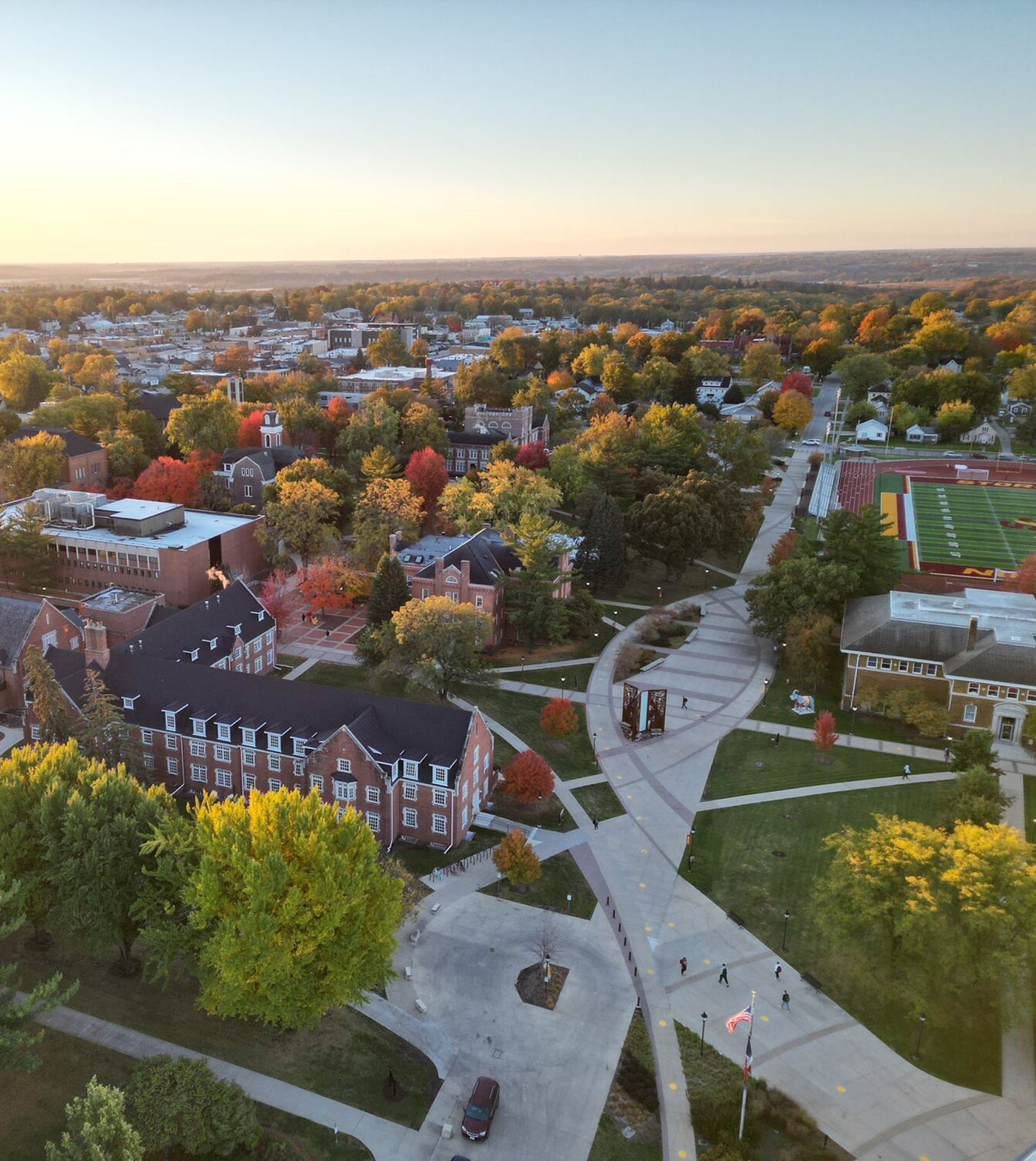 Aerial shot of campus