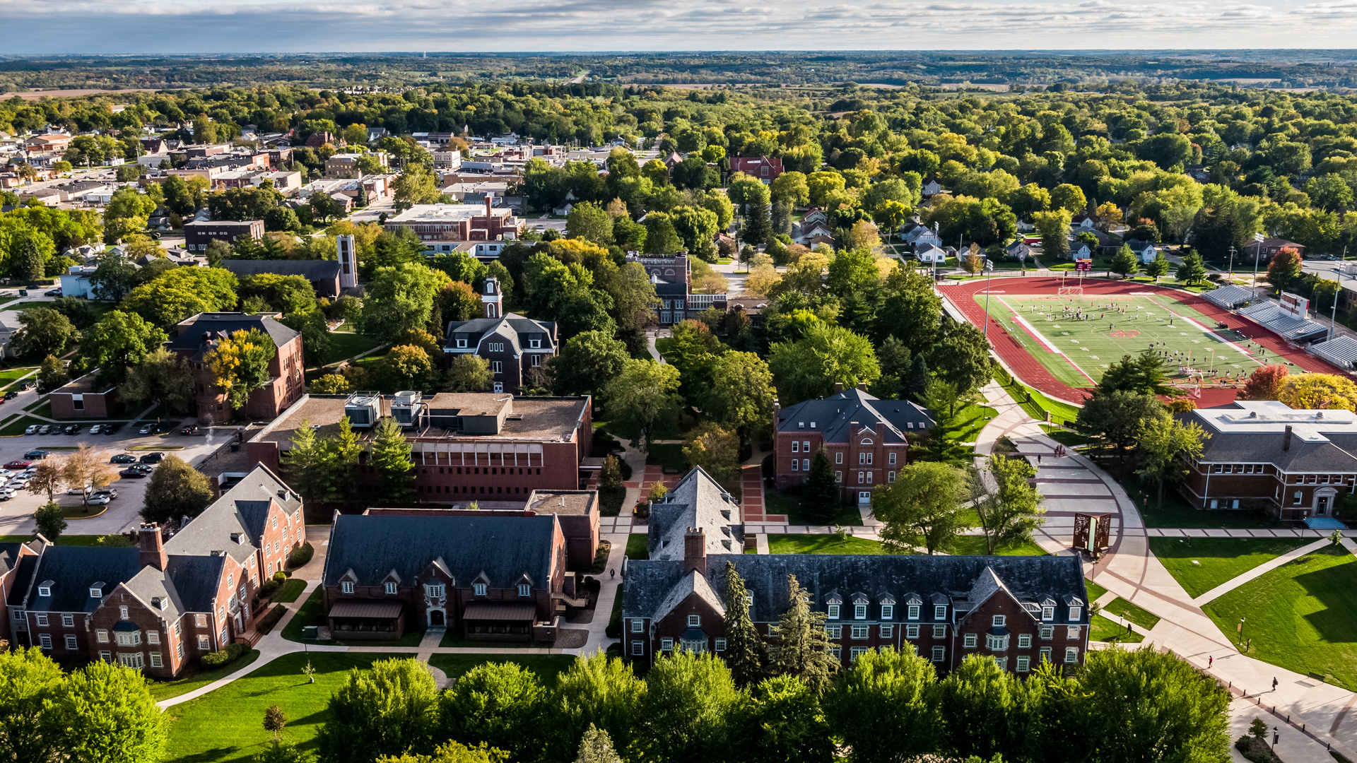 Simpson College campus aerial
